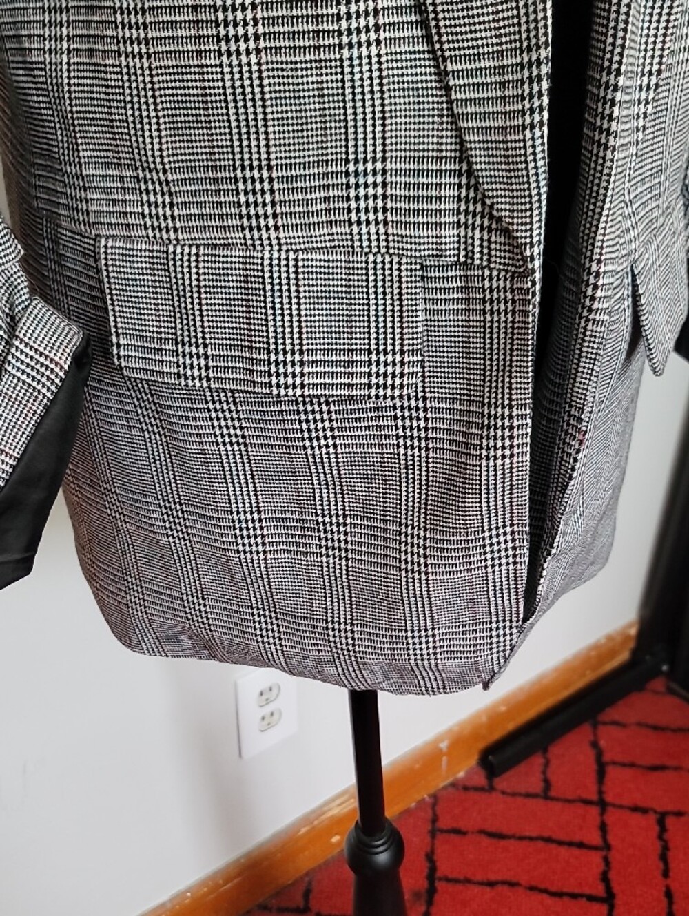 Retro Shinestar Black and White Plaid Open-Front Blazer - Picture 7 of 14